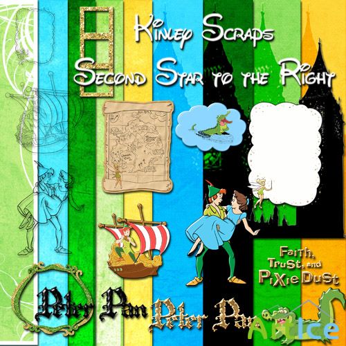 Scrap Set - Peter Pan PNG and JPG Files