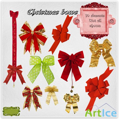 Scrap Set - Christmas bows PNG Files