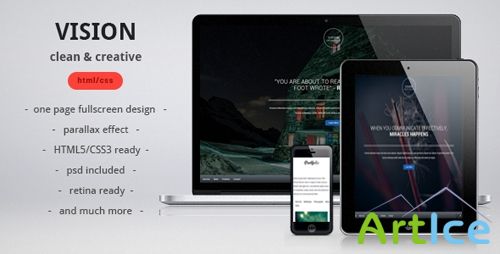 ThemeForest - VISION - clean, creative, parallax one page template
