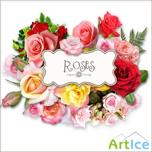 Scrap Set - Beautiful Roses PNG Files