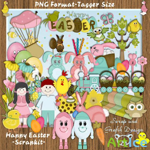 Scrap Set - Happy Easter PNG and JPG Files