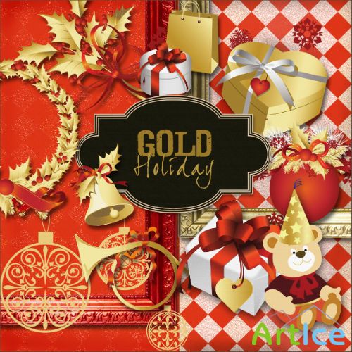 Scrap-set - Gold Holiday