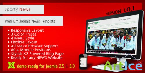ThemeForest - SportyNews Premium Joomla 2.5 News Template