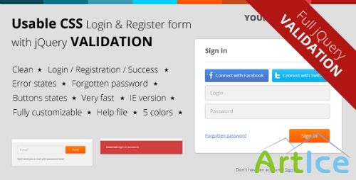 CodeCanyon - CSS Login & Register Form with jQuery Validation