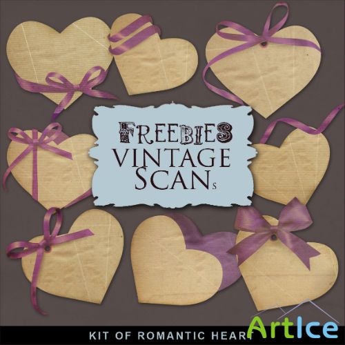 Scrap-kit - Romantic Heart Paper Style
