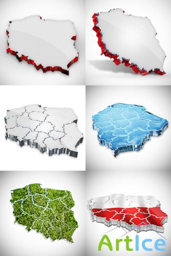 Poland 3D Maps PSD