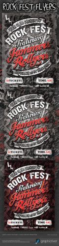 GraphicRiver - Rock Fest Typographic Flyer PSD Template 3009091