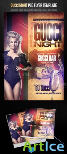 Gucci Night Party Flyer/Poster PSD Template