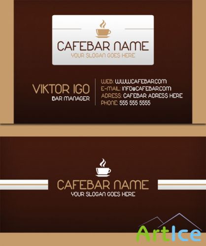 CafeBar Business Card PSD Template