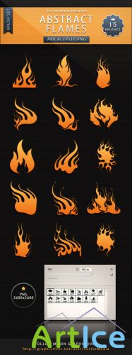 Abstract Flames Brushes and Vector Set