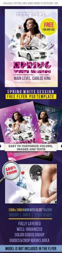 Spring White Session Party Flyer/Poster PSD template