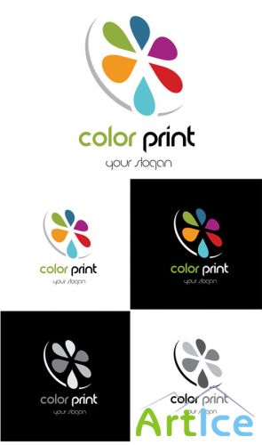 Color Print Logo Vector Template REUPLOAD