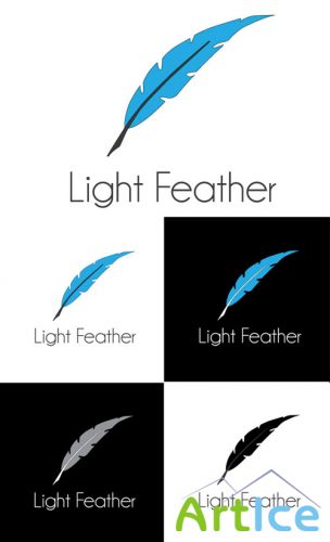 Light Feather Logo Vector Template