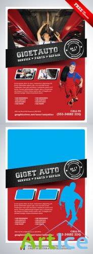 GiGET Auto Service Flyer/Poster PSD Template