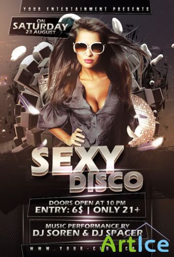 Sexy Disco Party Flyer/Poster PSD Template