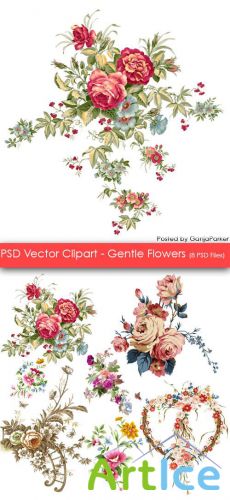 PSD Cliparts - Gentle Flowers