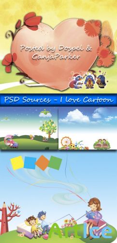 PSD Sources - I love Cartoon