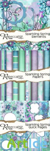 Scrap Set - Sparkling Spring PNG and JPG Files