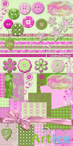 Scrap Set - FLEURETTES Mon premier grand kit