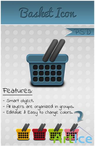 Basket Icons PSD Template