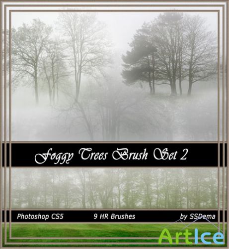 Foggy Trees Photoshop Brushes #2