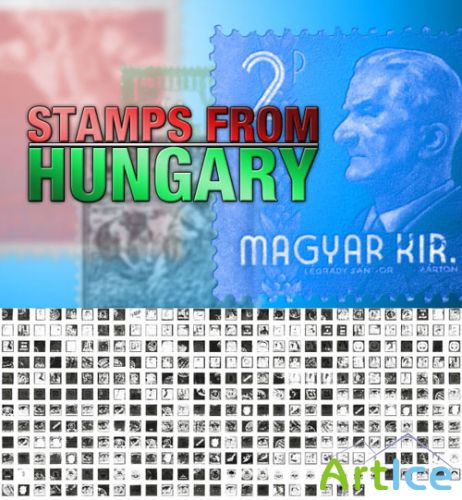 Stamps from Hungary Photoshop Brushes