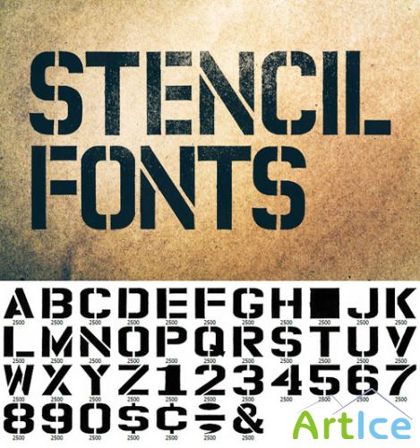 Permanent Marker Stencil Fonts Photoshop Brushes