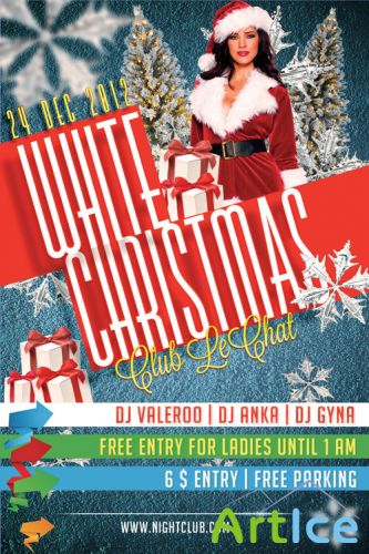 White Christmas Party Flyer/Poster PSD Template #2