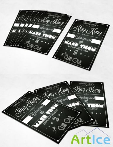 King Kong Typographic Party Flyer/Poster PSD Template