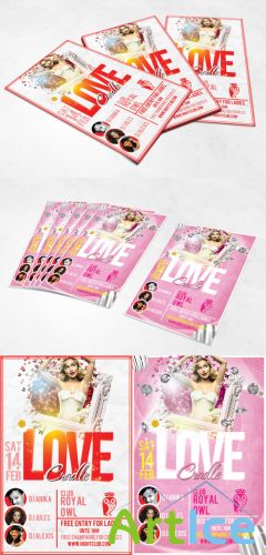 Love Cradle Valentine's Day Party Flyer/Poster PSD Template