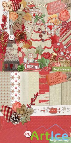 Scrap Set - Merry Christmas Country PNG and JPG Files