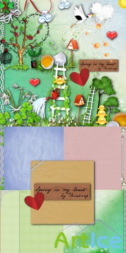 Scrap Set - Spring In My Heart PNG and JPG Files