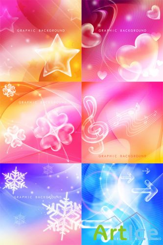 6 PSD - Colored abstract graphic backgrounds vol.2