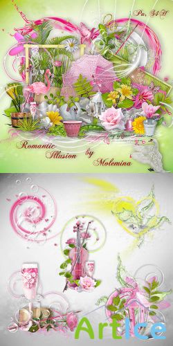 Scrap Set - Romantic Illusion PNG and JPG Files