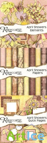 Scrap Set - April Showers PNG and JPG Files