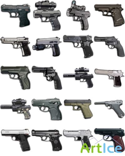 Scrap Set - Pistols Icons PNG Files