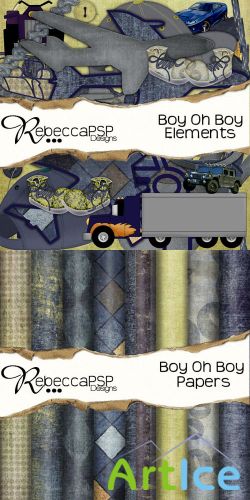 Scrap Set - Boy Oh Boy PNG and JPG Files