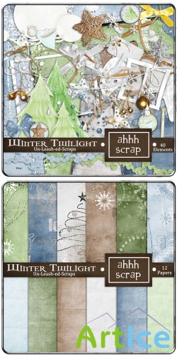 Scrap Set - Winter Twilight PNG and JPG Files