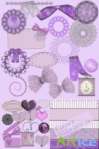Scrap Set - Purple Passion PNG and JPG Files