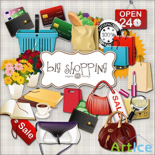 Scrap Set - Big Shopping PNG and JPG Files