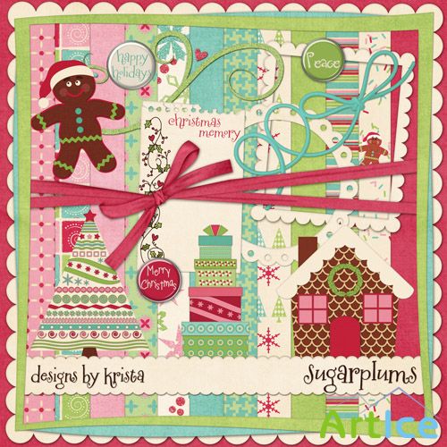 Scrap Set - Sugarplums PNG and JPG Files