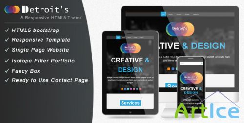 ThemeForest - Detroit - Bootstrap Single Page Website Template