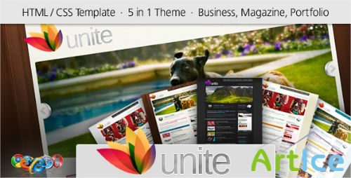 ThemeForest - Unite v1.2 - HTML Business, Magazine, Community Site