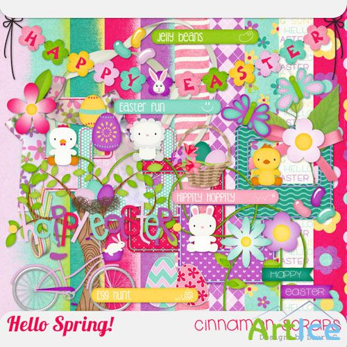 Scrap Set - Hello Spring PNG and JPG Files
