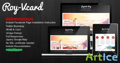 ThemeForest - Roy - Responsive Vcard With Facebook Layout