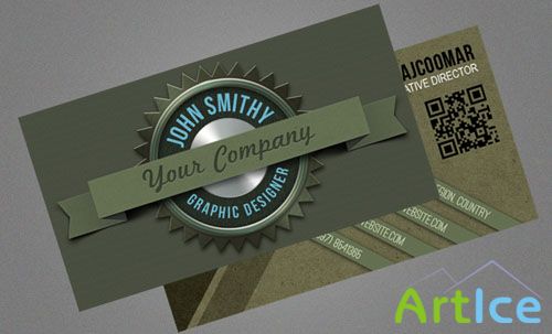Deluxe Badge Business Cards PSD Template