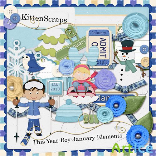 Scrap Set - Boy-January Elements