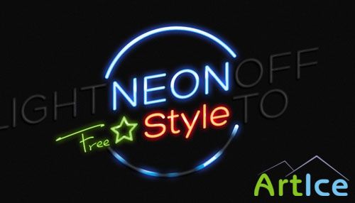 Neon Text Effect PSD Template