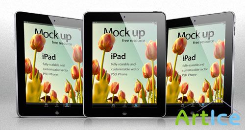 iPad Vector Mockup PSD Template #1