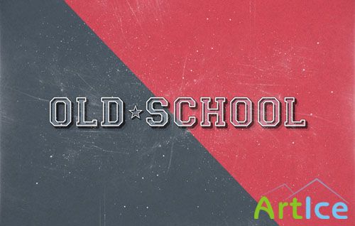 Old School Retro Text Effect PSD Template